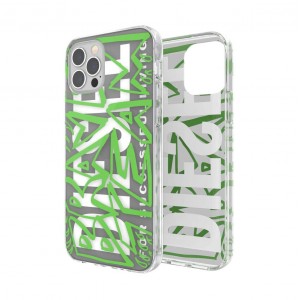 Diesel Graphic Snap Case Clear AOP FW20 for iPhone 12 / 12 Pro (Black + Green)